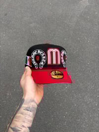 Image 1 of SHOP MULTI TONE GREEN BRIM MEXICO BASEBALL CUSTOM FITTED CAP