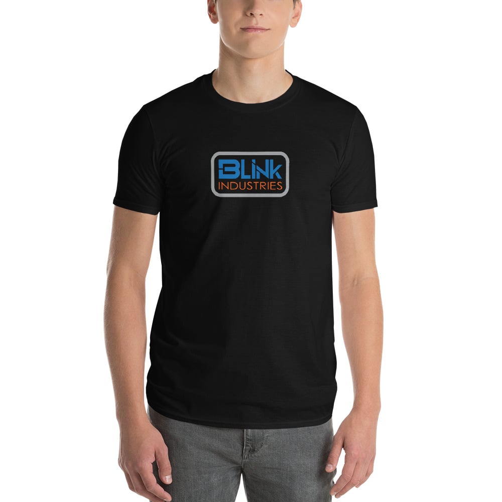 Image of Men's short sleeve - blue logo