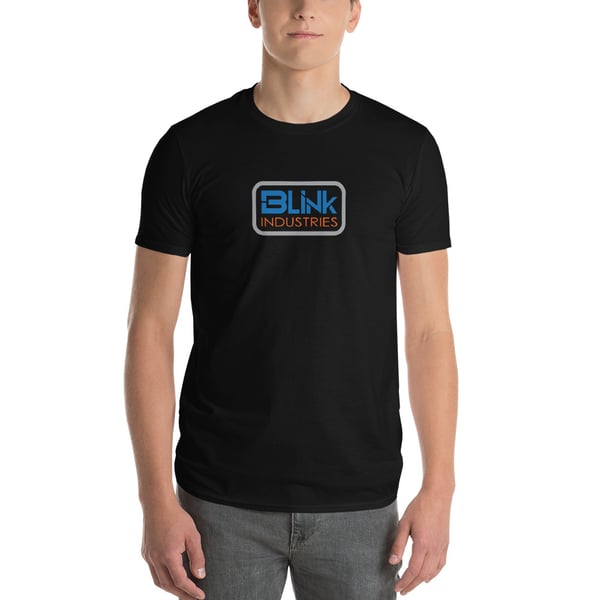 Image of Men's short sleeve - blue logo