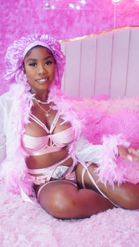 Image 2 of DesignHER Pink Monogram Logo Bonnet 