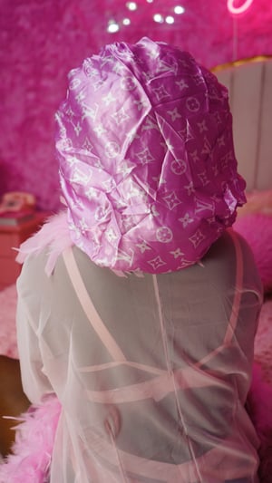 Image of DesignHER Pink Monogram Logo Bonnet 