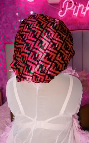 Image of DesignHER Magenta N Black F Logo Bonnet 