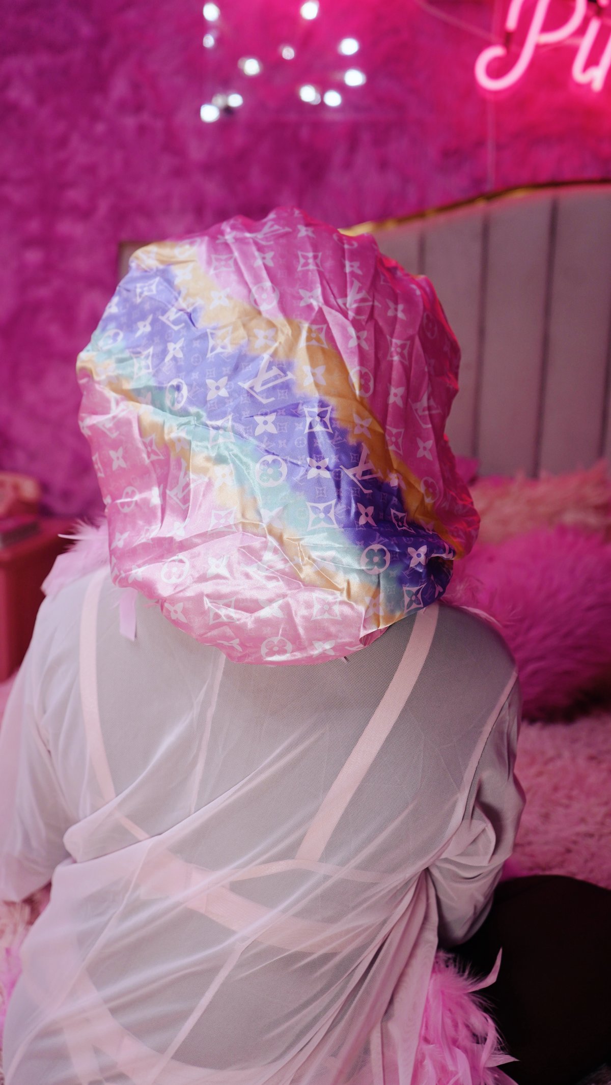Image of DesignHER Pink Lilac Ombré Monogram Bonnet