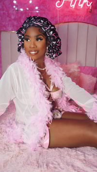 Image 2 of DesignHER Black N Pink C Logo Bonnet 