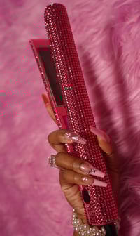 Image 1 of Hot Pink Diamond Titanium Plate Flat Iron 