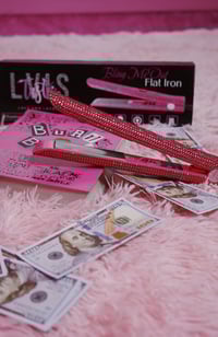 Image 2 of Hot Pink Diamond Titanium Plate Flat Iron 