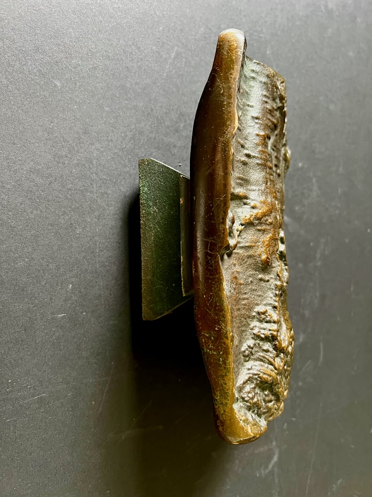 Image of Set of Two Bronze Door Handles with Tree Bark Design