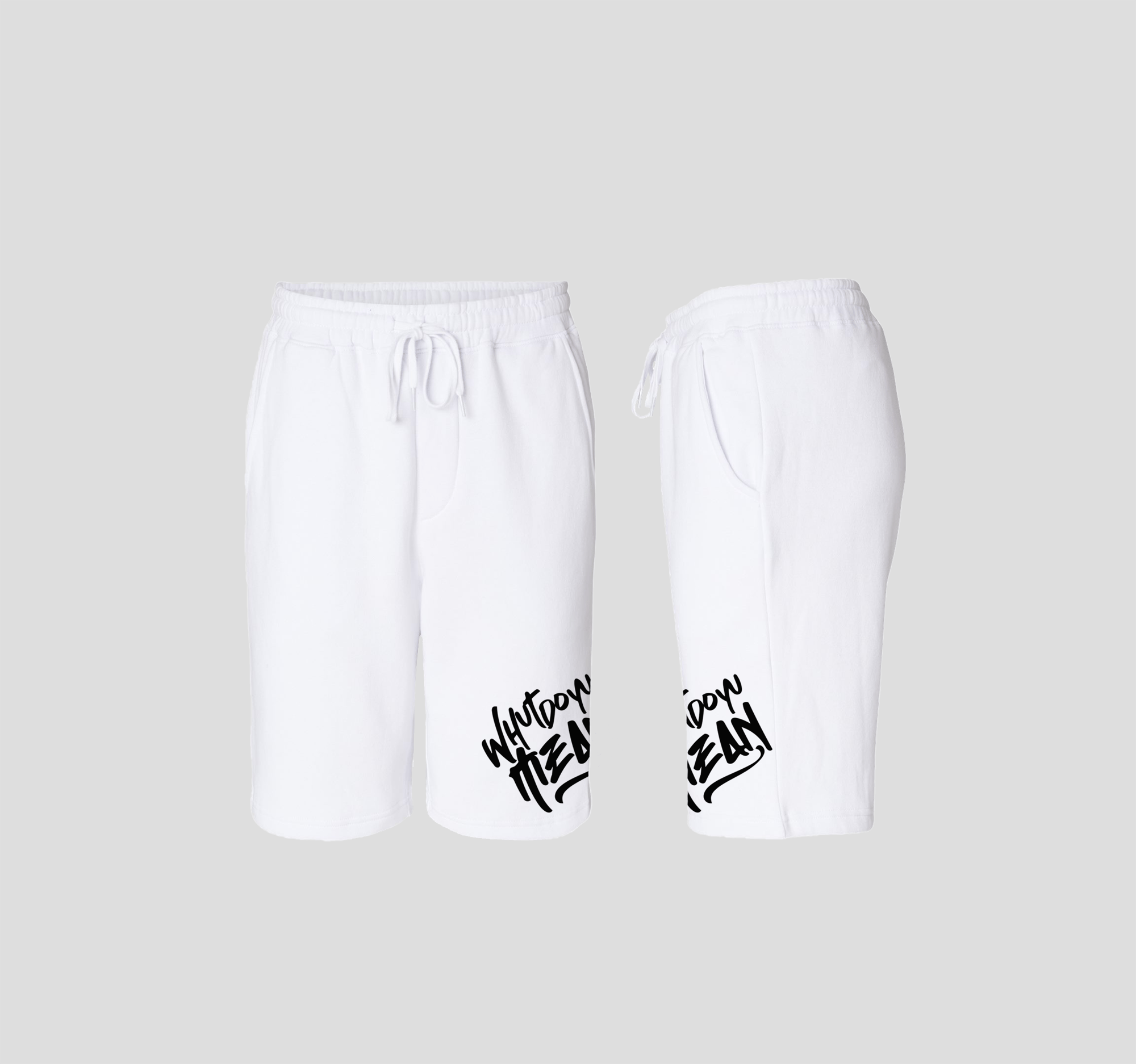 Raw Edge Fleece Shorts- Mens Black/White