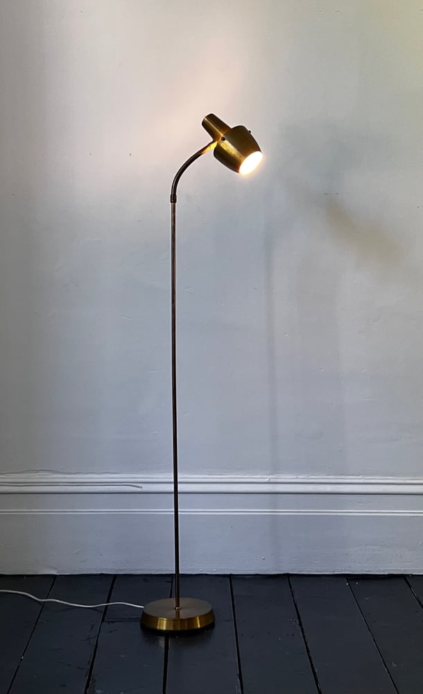 Image of Brass Floor Lamp by EWA, Sweden