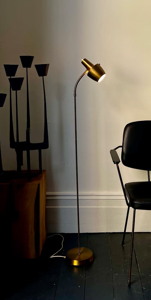 Image of Brass Floor Lamp by EWA, Sweden