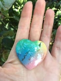 Rainbow Snow Agate Heart