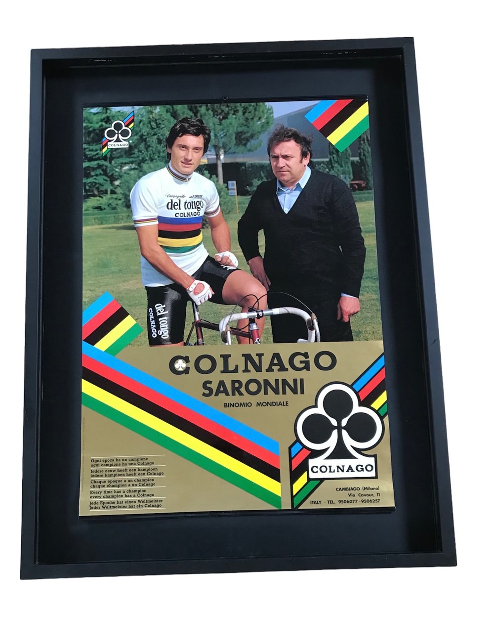 Advertising poster of Giuseppe Saronni by Colnago - Two great cycling Icons…