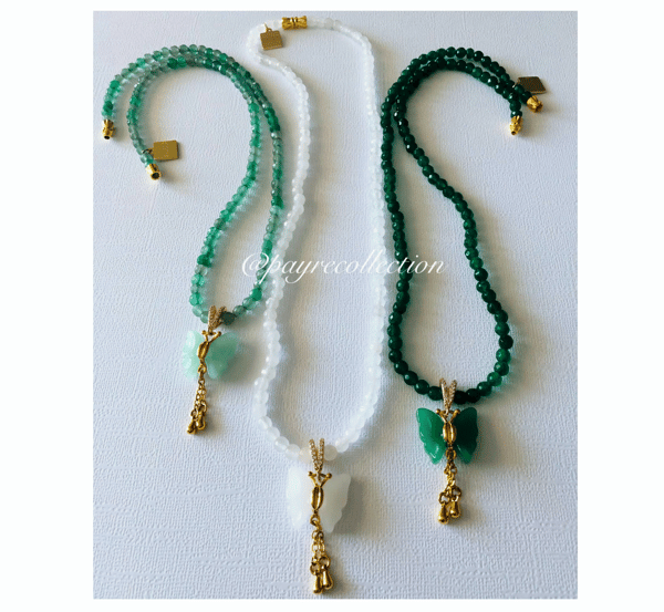 Image of BUTTERFLY BEADED NECKLACE