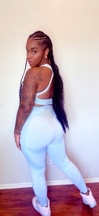 Image 2 of What Waist? 2pc yoga set ( Mint Blue)