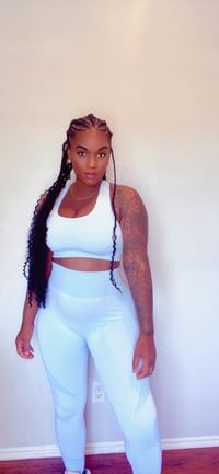 Image 3 of What Waist? 2pc yoga set ( Mint Blue)