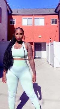 Image 2 of What waist? 2pc yoga set (Mint Green)