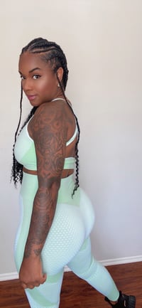 Image 5 of What waist? 2pc yoga set (Mint Green)