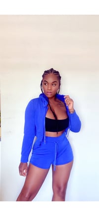 Image 3 of Royal baby Hoodie 2pc shorts set (blue)