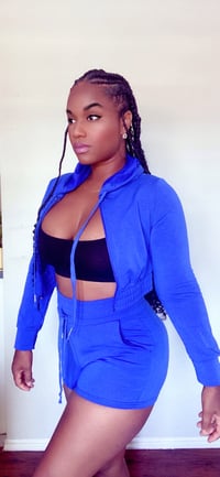 Image 4 of Royal baby Hoodie 2pc shorts set (blue)