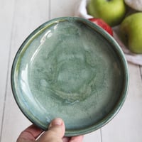 Image 7 of Large Stoneware Spoon Rest in Textured Green Glaze Handmade in USA