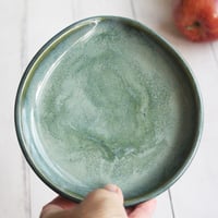 Image 8 of Large Stoneware Spoon Rest in Textured Green Glaze Handmade in USA