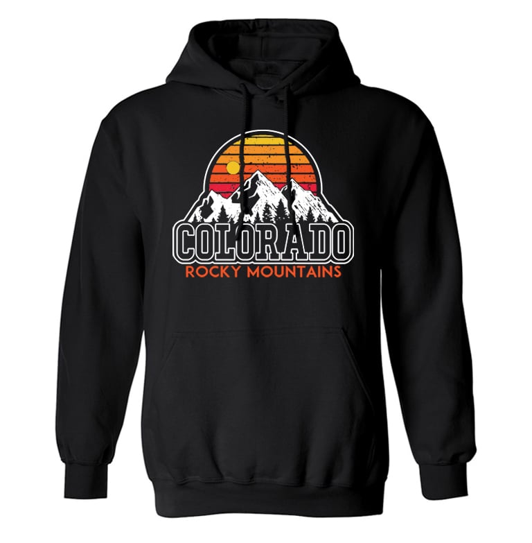 Image of COLORADO SUNSET BLACK PULL OVER HOODIE 