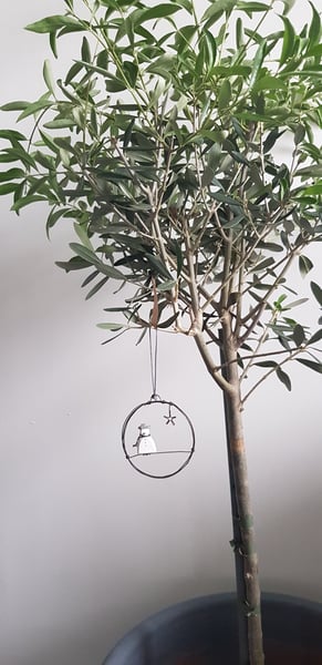 Image of Rustic Wire Wreath  - Snowman - Snowman 7cms