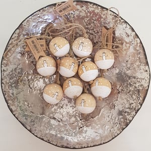 Image of Wooden Christmas Bauble - Snowman 4cms