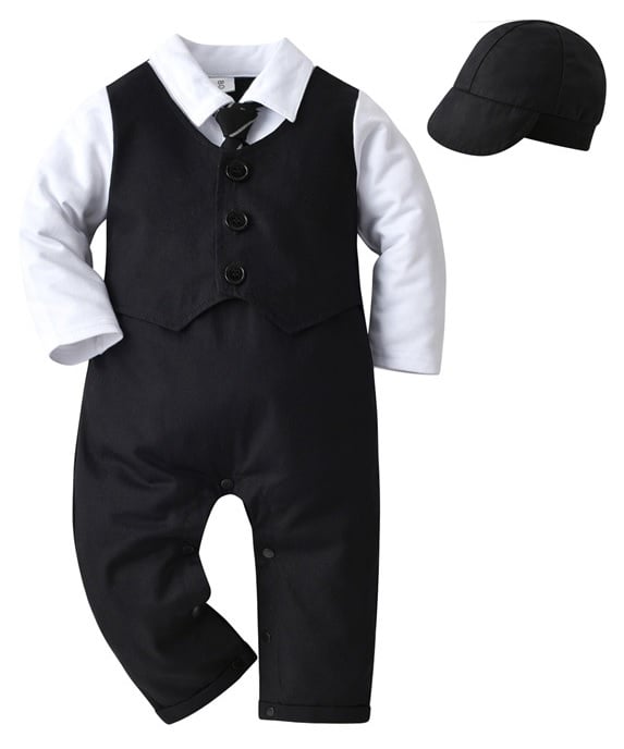Image of Baby Boy Gentleman Black Suit 