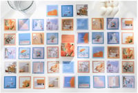 Blue and Orange Aesthetic Stickers - 46 PCS