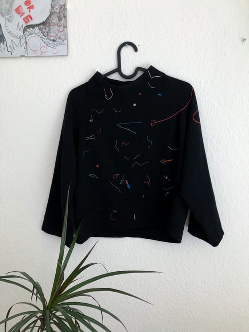Image of Dust - hand embroidered Corvera Vargas top, size Small Medium, one of a kind, upcycled