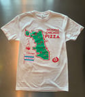 (WHITE) Chicago Pizza Shirt +Box+Sticker Combo