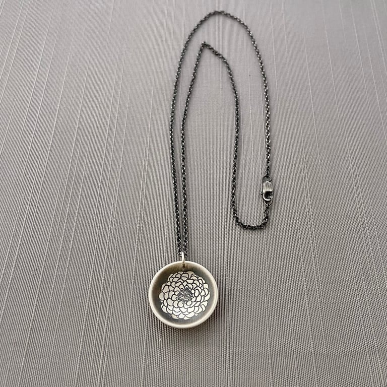 Sterling Silver Zinnia Necklace No. 1 Image 4