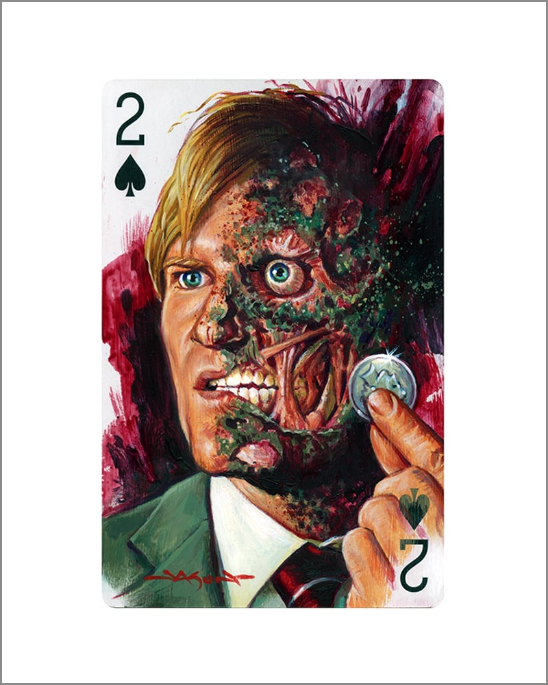 "Face Cards: 2 Face" - 8" x 10"  limited edition gicleé