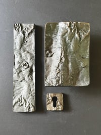 Image 1 of Bronze Door Furniture Set with Tree Bark Design