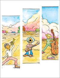 3 Prints - Musicians in the Dessert #1