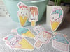 Pastel Kawaii Cute Ice Cream Sticker Pack (8 Pack)