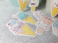 Image 2 of Pastel Kawaii Cute Ice Cream Sticker Pack (8 Pack)