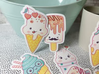 Image 3 of Pastel Kawaii Cute Ice Cream Sticker Pack (8 Pack)