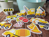 Construction Equipment Heavy Machinery Assorted Stickers (21 Pack)