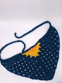 Blue Boho Crochet Bandana