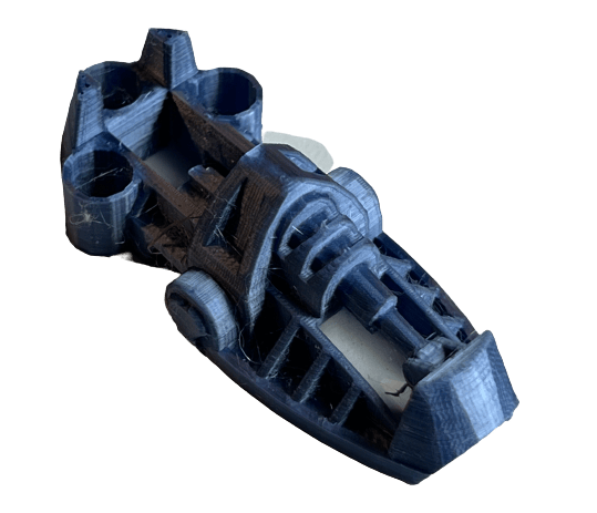 Image of Bionicle Toa Metru/Hagah Foot (Toa Kualus, FDM Plastic-printed, Metal Blue)