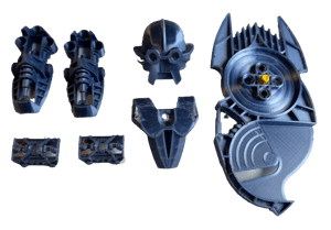 Image of Bionicle Toa Hagah Kualus Megapack! (FDM Plastic-printed, Metal Blue)