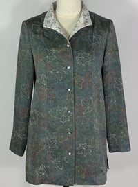 Image 1 of Black with Maple Leaves Lotus Top