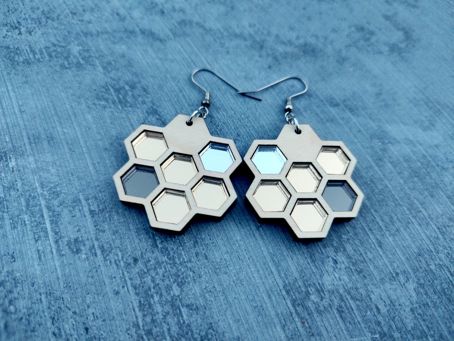 Shiny Honeycomb Earrings