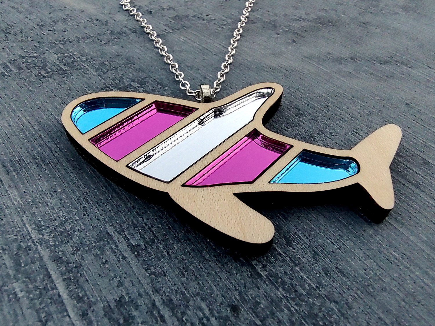Trans Pride Shark Necklace