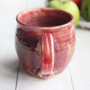 Image of Earthy Mango Glazed Mug, Handmade Pottery Mug 14 ounce, Made in USA