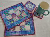 Image 1 of Fun Squares Small Placemat & Coasters 