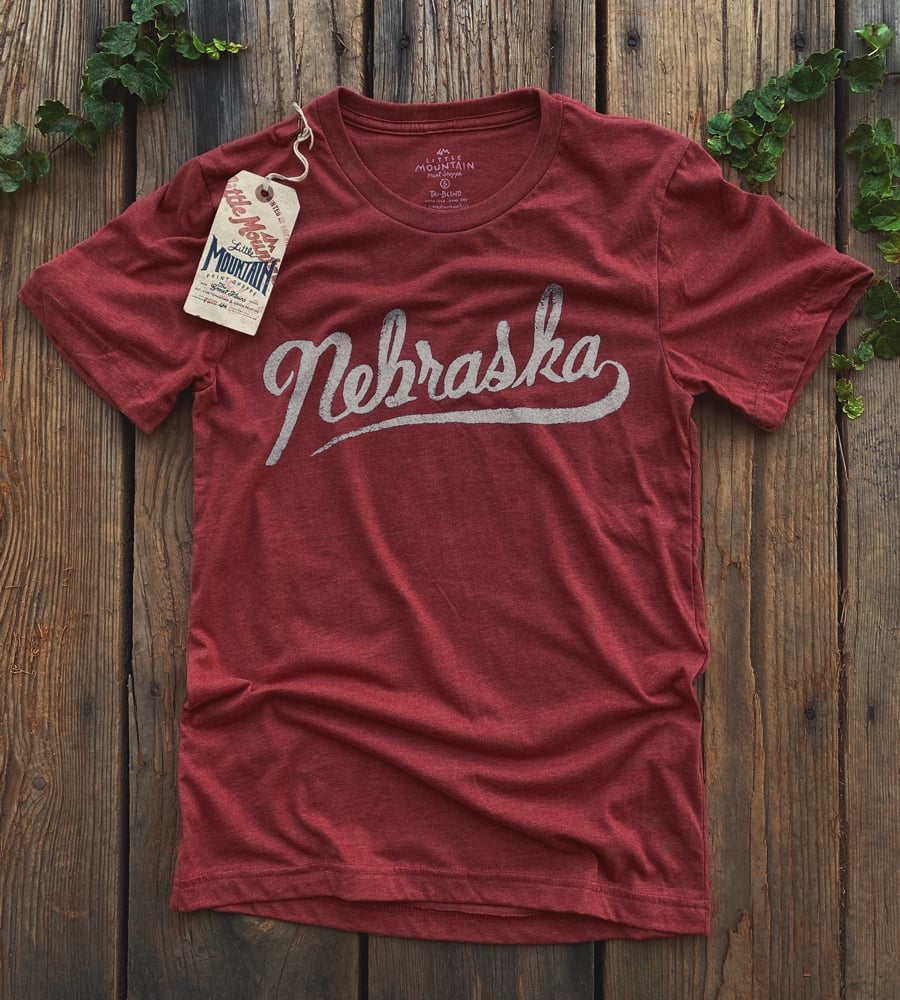 Image of Nebraska Script Heather Red | Shirt