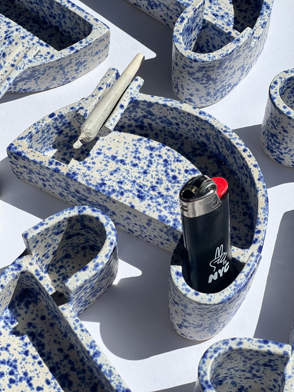 Image of Blue speckle ashtray